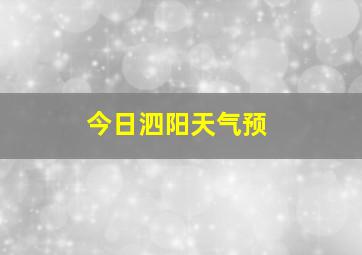 今日泗阳天气预