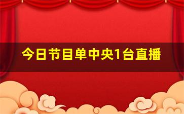 今日节目单中央1台直播