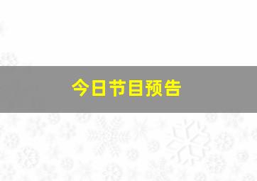 今日节目预告