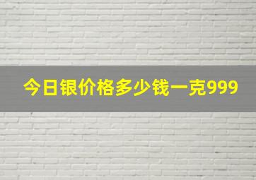 今日银价格多少钱一克999