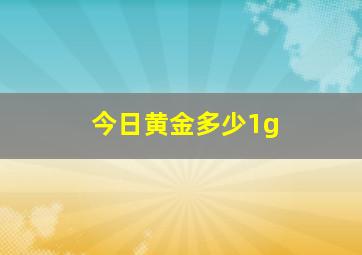 今日黄金多少1g