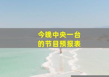 今晚中央一台的节目预报表