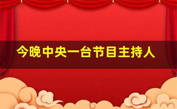 今晚中央一台节目主持人