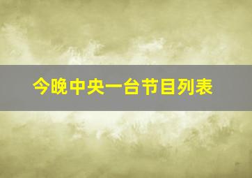 今晚中央一台节目列表