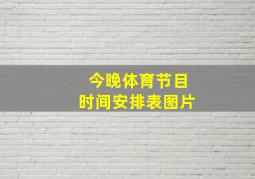 今晚体育节目时间安排表图片