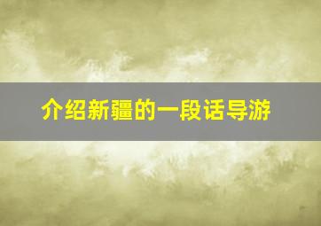 介绍新疆的一段话导游