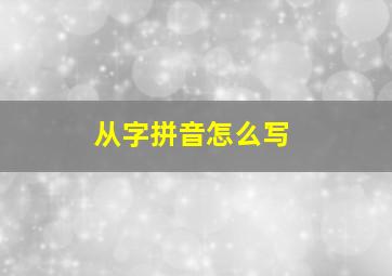 从字拼音怎么写