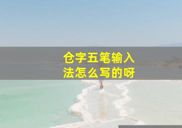 仓字五笔输入法怎么写的呀