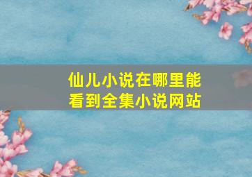 仙儿小说在哪里能看到全集小说网站