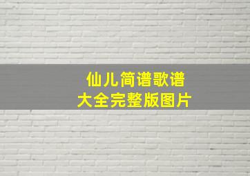 仙儿简谱歌谱大全完整版图片