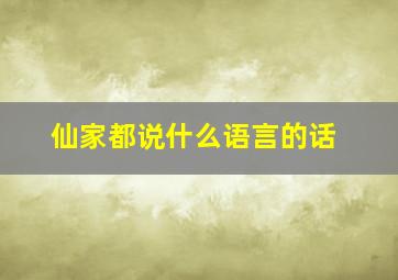 仙家都说什么语言的话