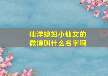 仙洋媳妇小仙女的微博叫什么名字啊