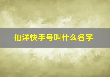 仙洋快手号叫什么名字