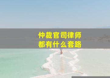 仲裁官司律师都有什么套路