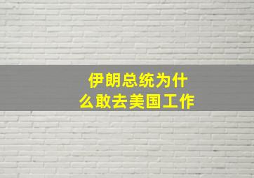 伊朗总统为什么敢去美国工作