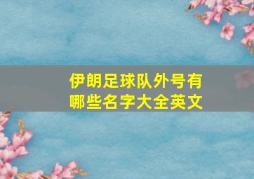 伊朗足球队外号有哪些名字大全英文