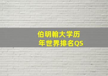 伯明翰大学历年世界排名QS