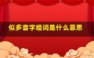 似多音字组词是什么意思