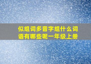 似组词多音字组什么词语有哪些呢一年级上册