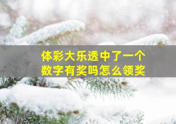 体彩大乐透中了一个数字有奖吗怎么领奖