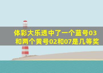 体彩大乐透中了一个蓝号03和两个黄号02和07是几等奖