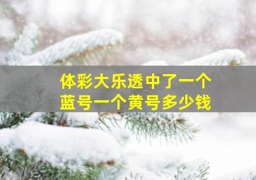 体彩大乐透中了一个蓝号一个黄号多少钱