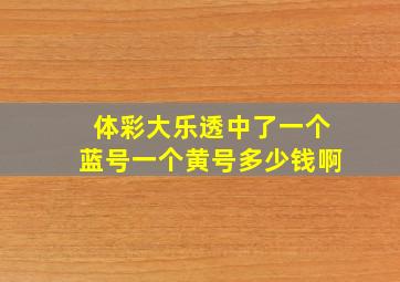 体彩大乐透中了一个蓝号一个黄号多少钱啊