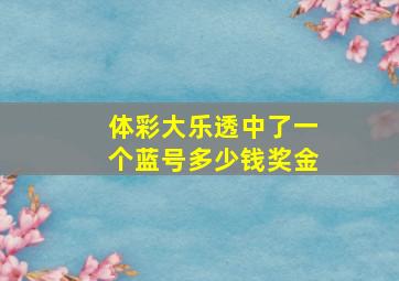 体彩大乐透中了一个蓝号多少钱奖金