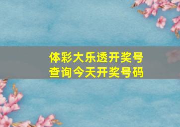 体彩大乐透开奖号查询今天开奖号码