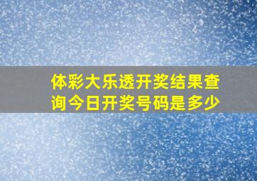 体彩大乐透开奖结果查询今日开奖号码是多少