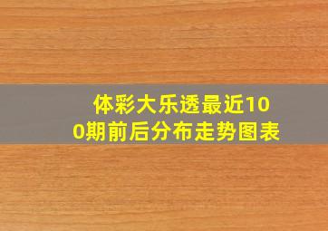 体彩大乐透最近100期前后分布走势图表