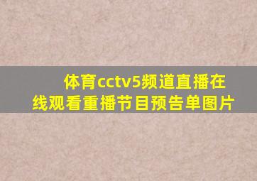 体育cctv5频道直播在线观看重播节目预告单图片