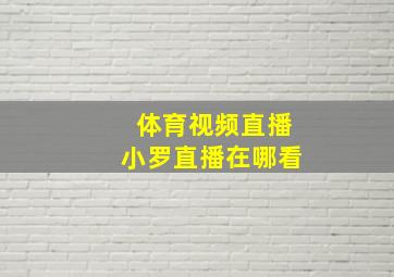 体育视频直播小罗直播在哪看