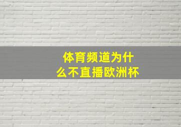 体育频道为什么不直播欧洲杯