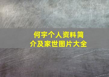 何宇个人资料简介及家世图片大全