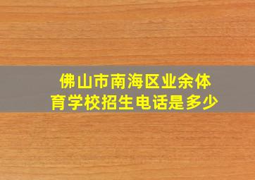 佛山市南海区业余体育学校招生电话是多少