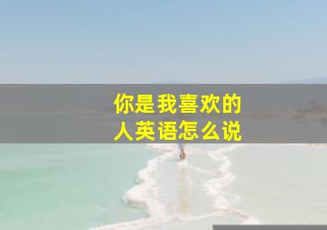 你是我喜欢的人英语怎么说