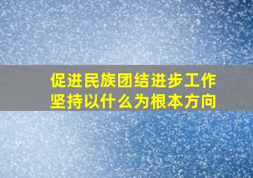 促进民族团结进步工作坚持以什么为根本方向