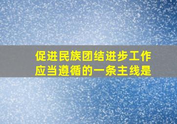 促进民族团结进步工作应当遵循的一条主线是