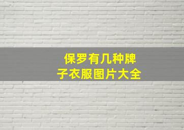 保罗有几种牌子衣服图片大全