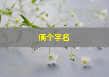 俩个字名