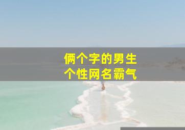 俩个字的男生个性网名霸气