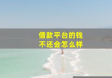 借款平台的钱不还会怎么样