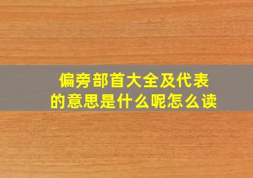 偏旁部首大全及代表的意思是什么呢怎么读