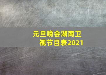 元旦晚会湖南卫视节目表2021