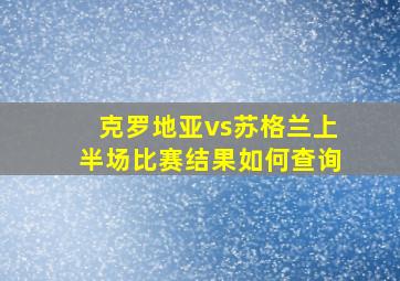 克罗地亚vs苏格兰上半场比赛结果如何查询