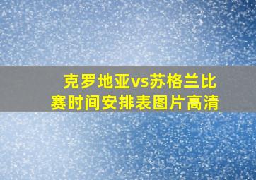 克罗地亚vs苏格兰比赛时间安排表图片高清