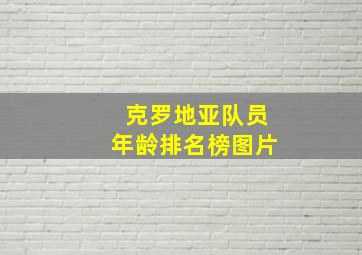 克罗地亚队员年龄排名榜图片