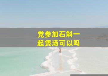 党参加石斛一起煲汤可以吗