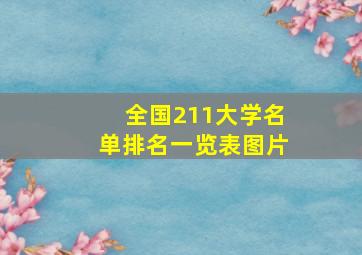 全国211大学名单排名一览表图片